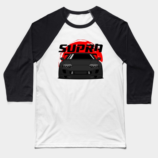JDM Black Supra Baseball T-Shirt by GoldenTuners